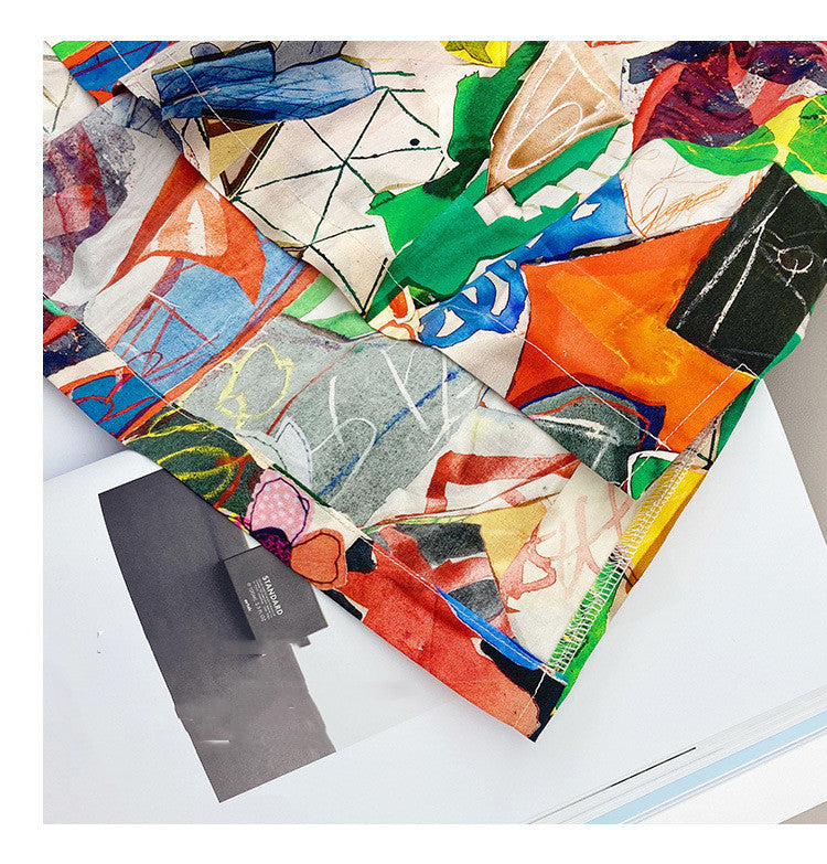 Children's Western-style Geometric Graffiti In Big Children's Shirts