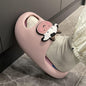 Cartoon Cow Girl Cute Baotou Wears Thick Sole Anti Slip Slippers Outside Home